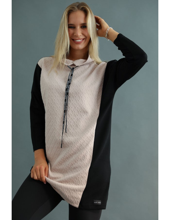 KATIE Jacquard Tunika - Fekete