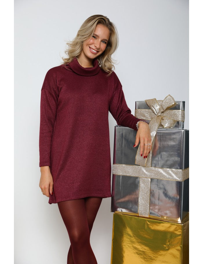 TEMERINA Kötött Ruha - Bordó