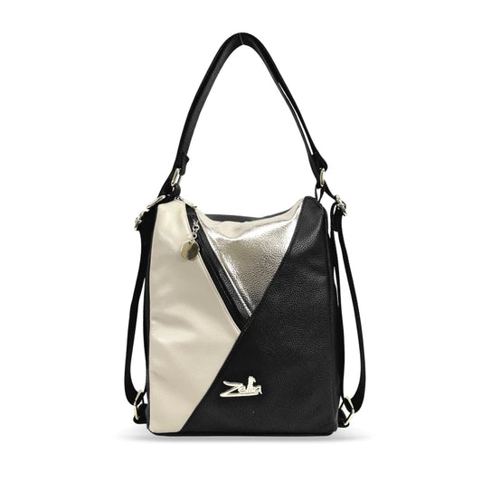 Zellia Női Válltáska/Hátizsáká Alakítható Fekete -Beige-Arany