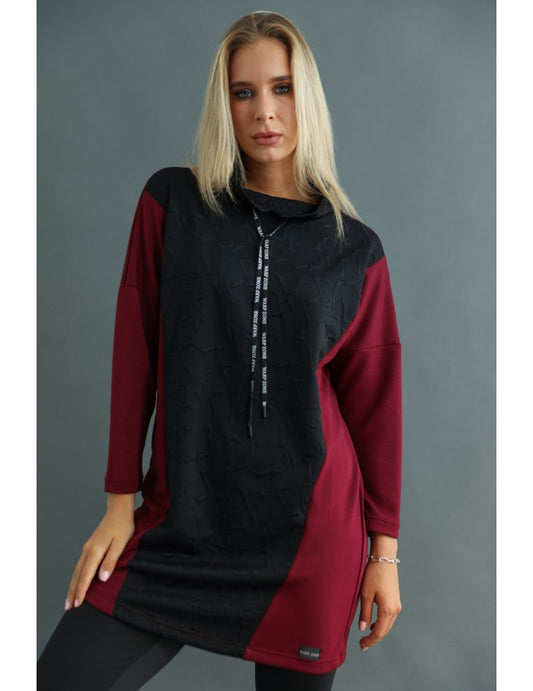 KATIE Jacquard Tunika - Bordó
