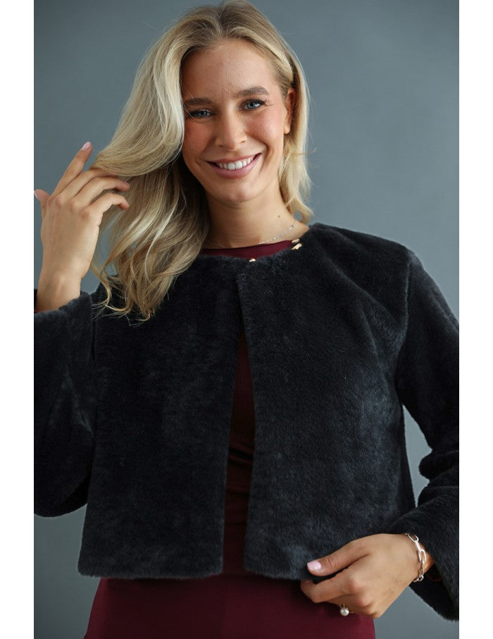 GABBIE Szőrme Kabát - Fekete