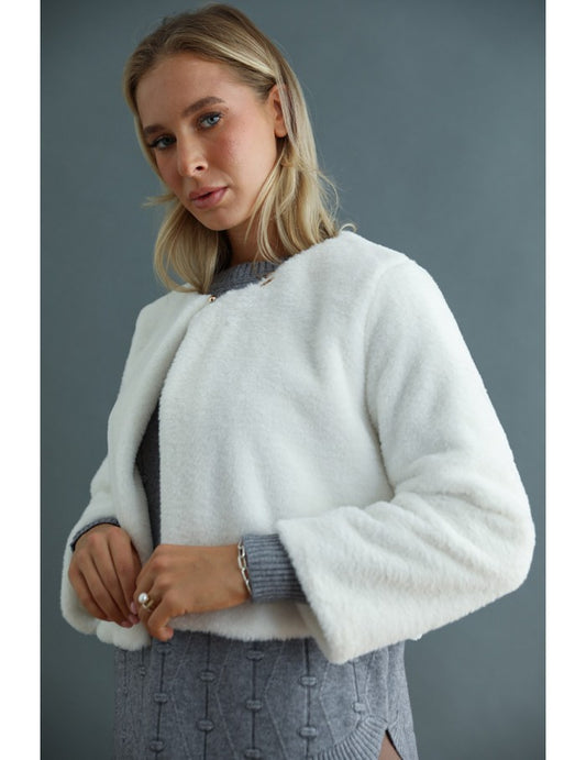 GABBIE Szőrme Kabát - Fehér