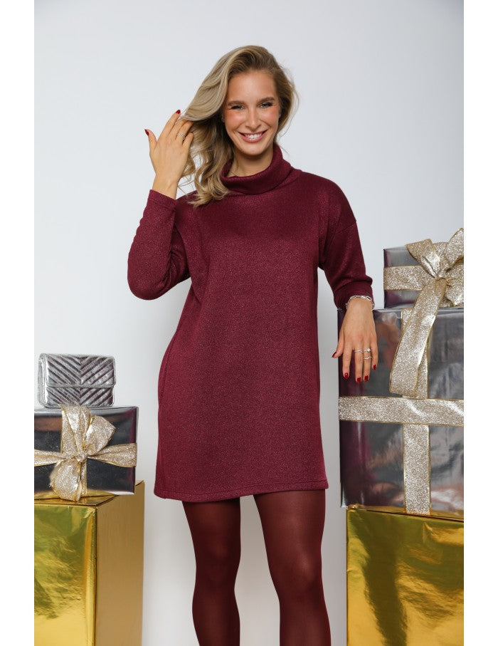 TEMERINA Kötött Ruha - Bordó