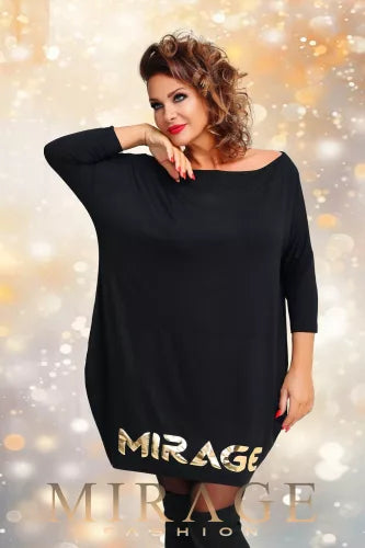 Mirage Bettani arany nyomott ruha, fekete