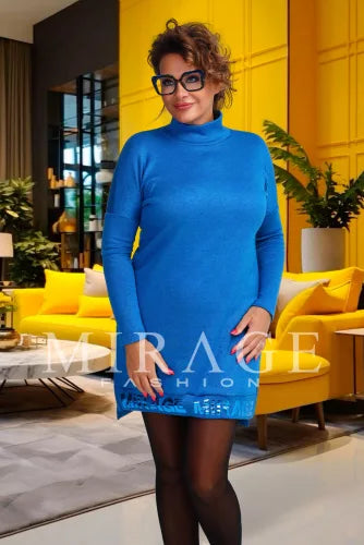 Mirage Metzker vastag kötött pulóver, királykék